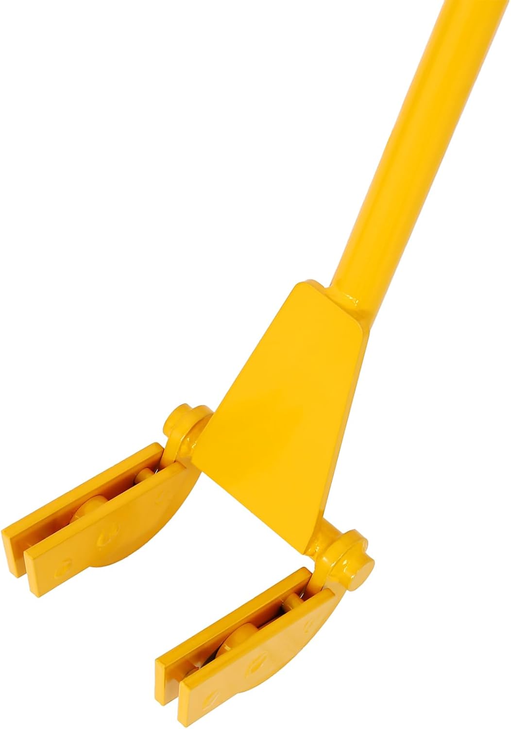 Yellow Pallet Buster Tool with 43in Long Handle – Ultimate Deck Wrecker Pry Bar for Efficient Board Removal, Durable Steel Construction, Ergonomic Design