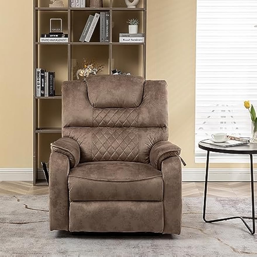 Dual Motor Sofa with Cup Holder Power Lift Electric Recliner Widened Chair, Brown