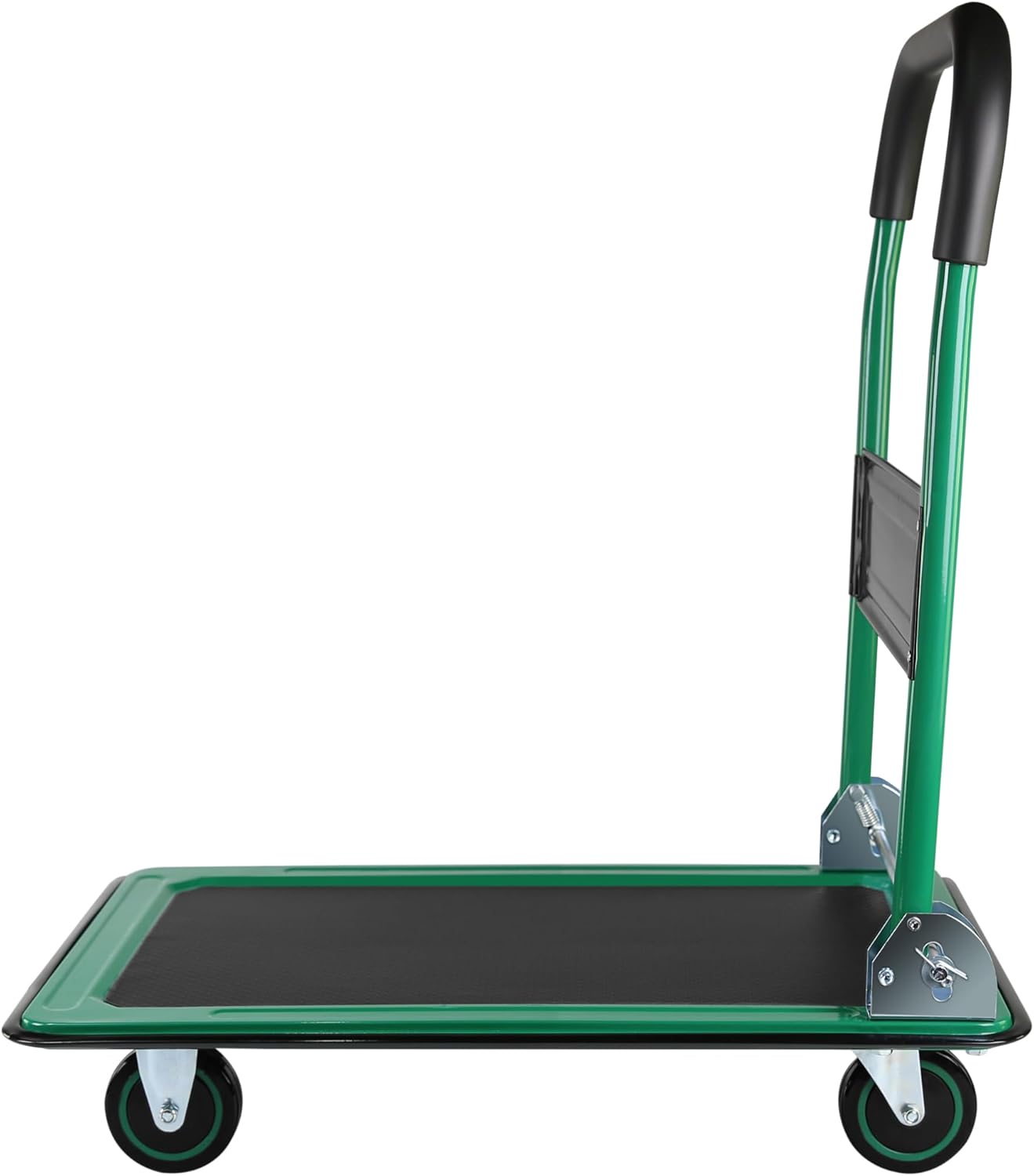 Push Cart, Heavy Duty Moving Platform Hand Truck with 330 lbs Capacity, Upgraded Foldable and Space-Saving Collapsible Design, Flat Bed Wagon, 360 Degree Swivel Wheels, Green