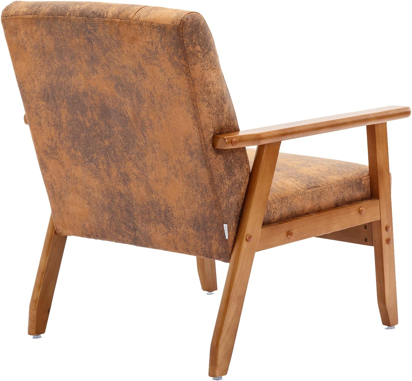 Accent Chairs Set of 2 with Side Table, Mid Century Modern Accent Chair, Wood and Fabric Armchairs Side Chair, Lounge Reading Comfy Arm Chair for Living Room, Bedroom, Office