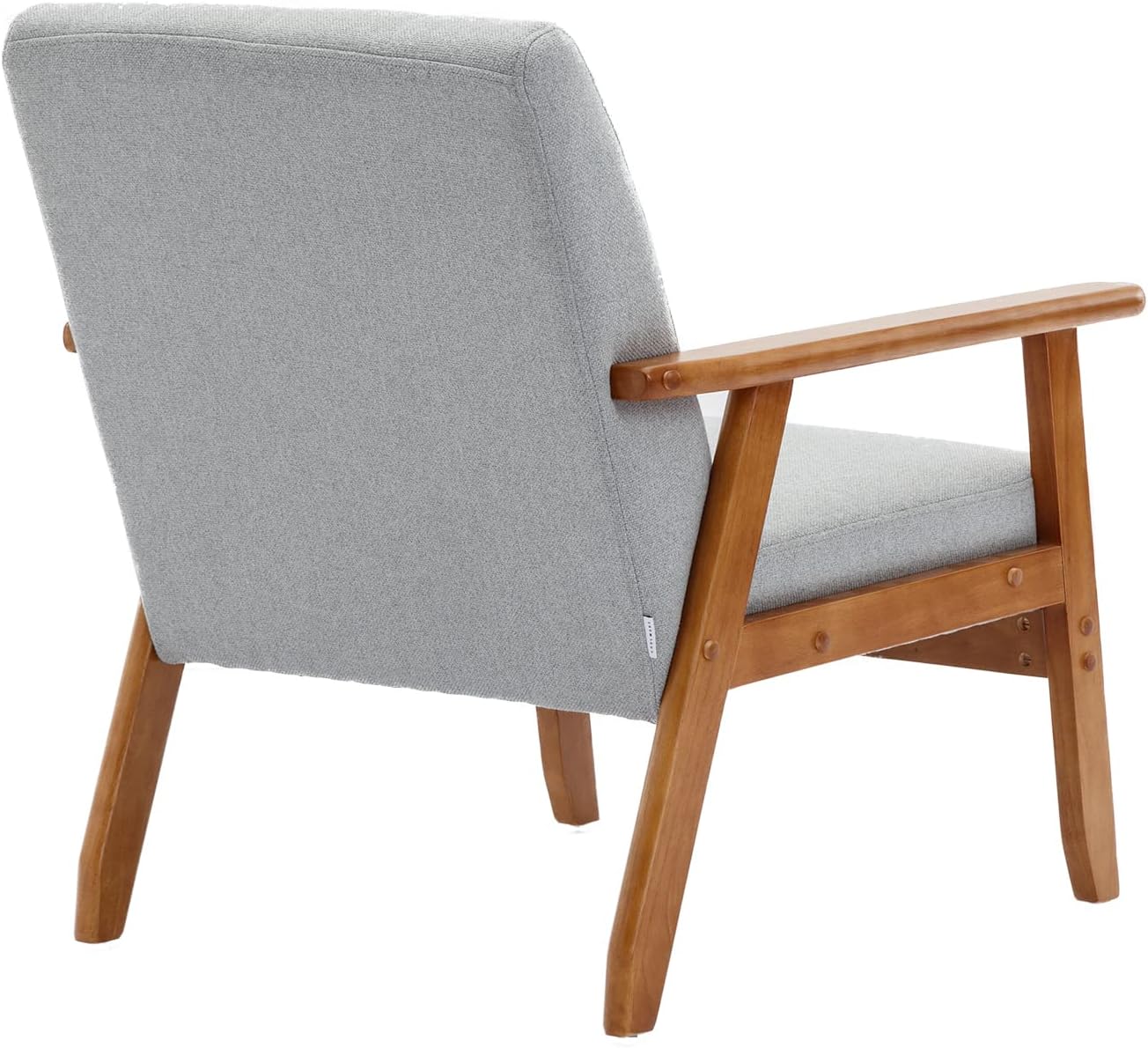 Accent Chairs Set of 2 with Side Table, Mid Century Modern Accent Chair, Wood and Fabric Armchairs Side Chair, Lounge Reading Comfy Arm Chair for Living Room, Bedroom, Office