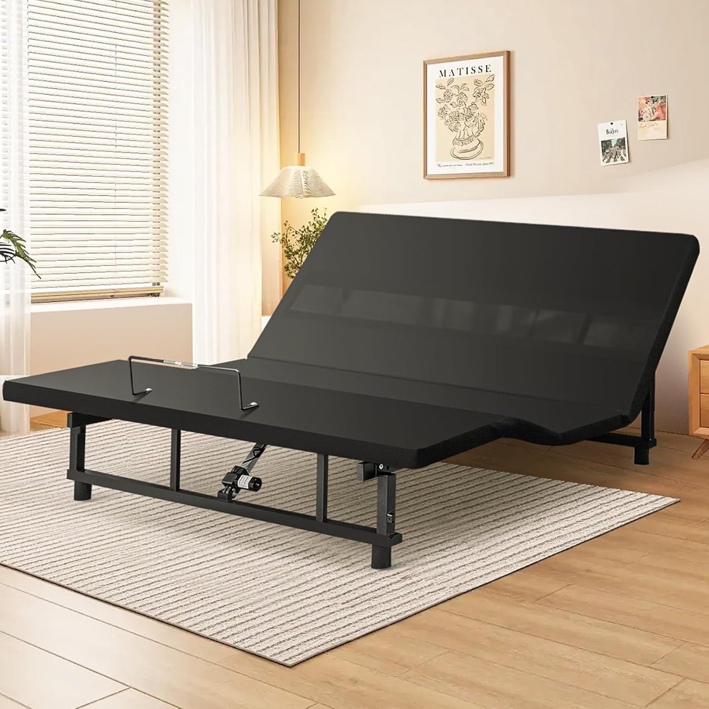 King Size Adjustable Bed Frame with Quiet Motor - Head & Foot Incline, Zero Gravity, Wireless Remote Control, Easy Installation (79" L x 71" W x 12.72" H)