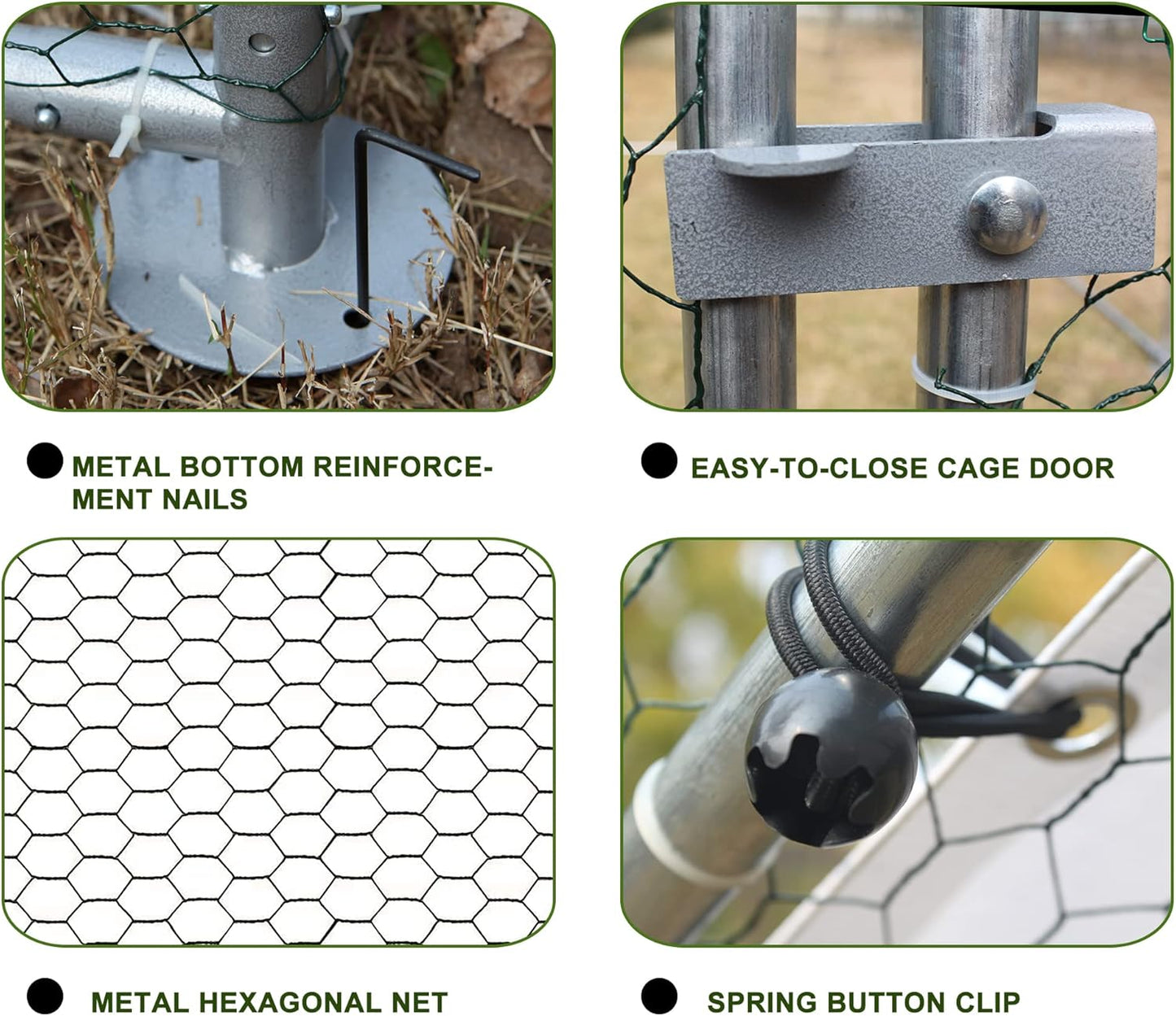 Galvanized Large Metal Chicken Coop - Walk-in Poultry Cage with Waterproof & Anti-UV Cover, Lockable Door for Chickens, Ducks, Rabbits (10'x6.6'x6.56')