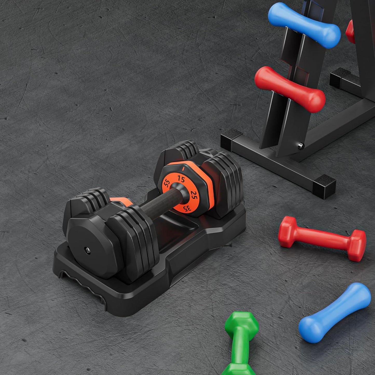 Adjustable Dumbbell - 5-in-1 Weight Selection with Quick-Change System & Anti-Slip Handle for Efficient Home Gym Workouts